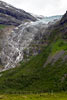 Tijdens de wandeling naar Bødalsbreen het uitzicht op de Skålebreen bij Loen