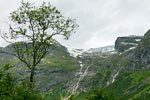 De Tundraskarbreen bij de Bødalsbreen bij Loen in Noorwegen