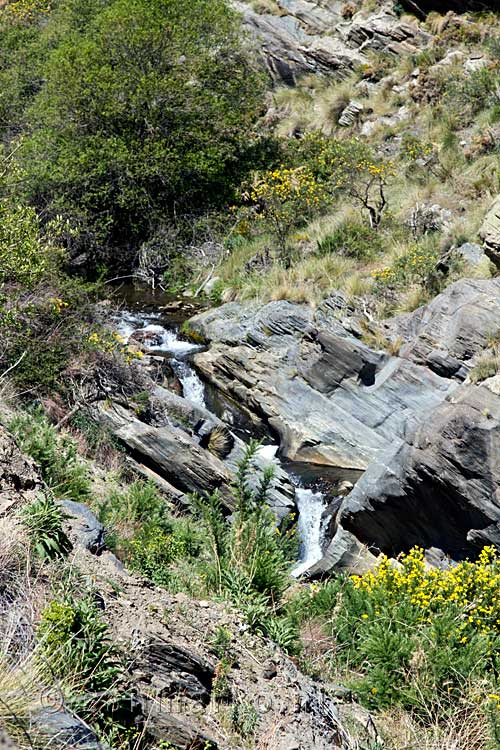 Leuke watervallen in de Río Grande tijdens onze wandeling bij Bérchules