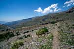 Vanaf Cortijo de las Thomas het uitzicht op de Sierra Nevada in Spanje