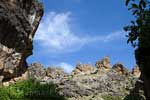 Het rotsgesteente in de Los Cahorros de Monachil in de Sierra Nevada in Spanje