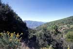 Het uitzicht in de richting van Lanjarón in de Alupjarras in Spanje