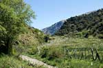 Het wandelpad langs de Rio Trevélez naar het hooggebergte van de Sierra Nevada