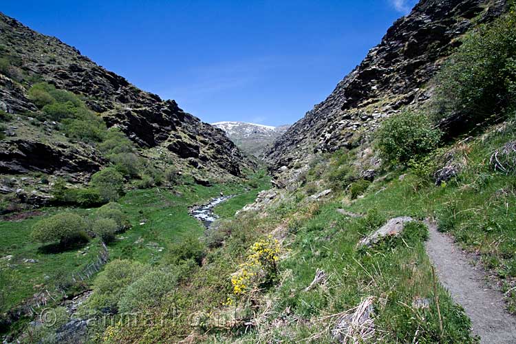 Een mooi eindpunt van de wandeling langs de Rio Trevélez in de Alpujarras in Spanje