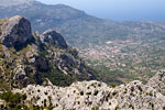 Het uitzicht op Biniaraix vanaf de top van de L'Ofre op Mallorca