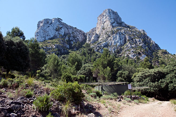 Uitzicht op Es Morralàs bij de kruising van wandelpaden naar Mola de S'Esclop en Galatzó