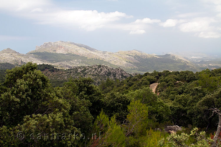 De Serra de Tramuntana gezien vanaf de rondwandeling bij Lluc, vlakbij Binifaldó