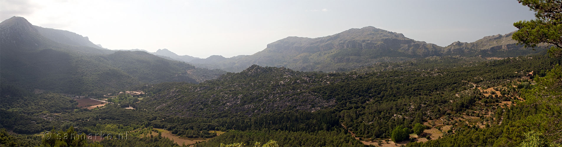 Panorama van de omgeving van Lluc op Mallorca