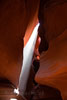Nog een binnenvallende lichtbundel in Antelope Canyon