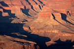 Grand Canyon vanaf Yavapai Point in het avond licht