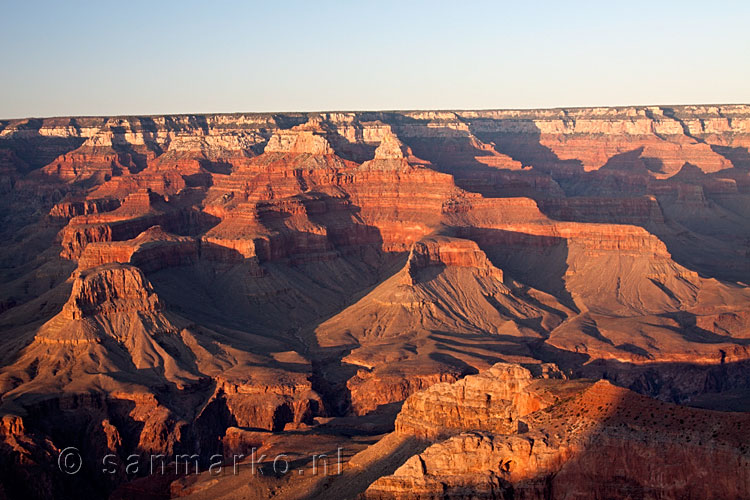 Uitzicht in de avond bij Yavapai Point bij de Grand Canyon