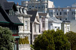 Uitzicht over Victoriaanse huizen in San Francisco