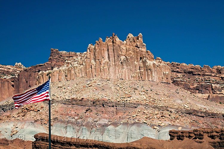 The Castle bij de ingang van Capitol Reef National Park in Utah