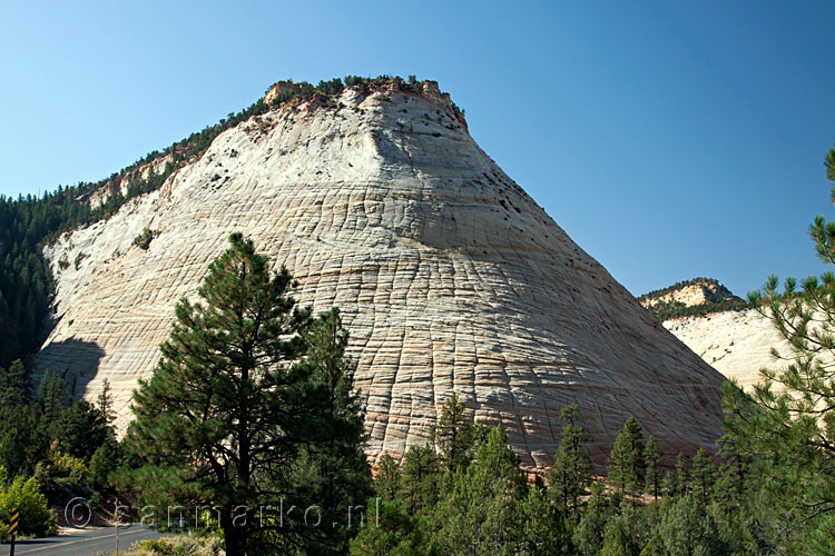 Checkerboard Mesa bij de ingang van Zion National Park in Utah