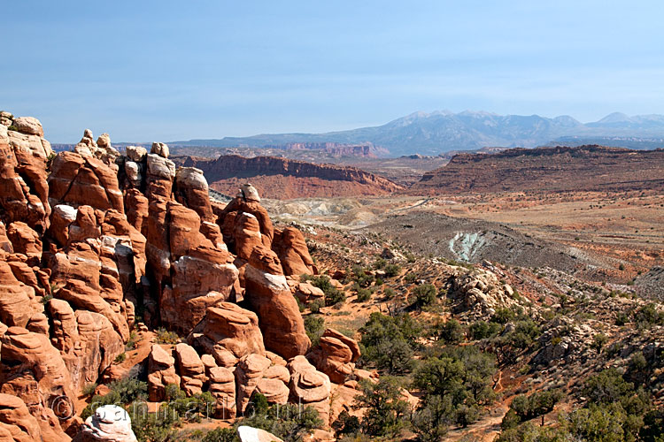 Uitzicht bij Fierry Furnace in Arches National Park bij Moab