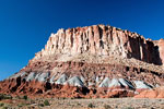 Gekleurde rotsformaties bij Grand Wash in Capitol Reef