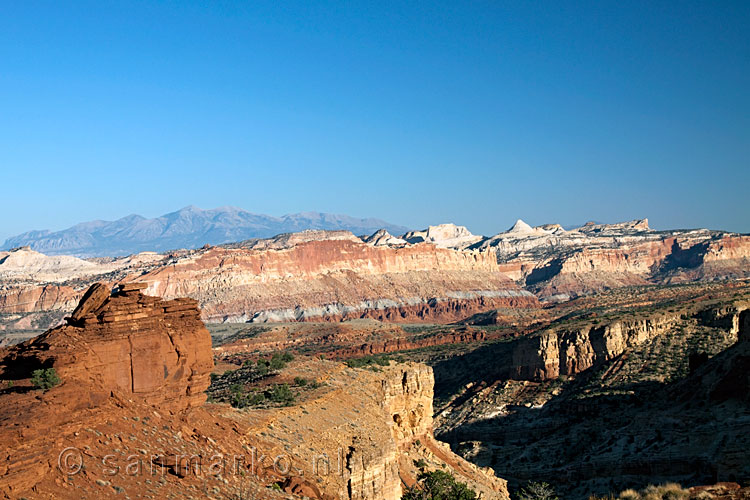 Capitol Reef National Park tijdens zonsondergang