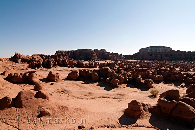 Overzicht van Goblin Valley State Park in Utah in de USA