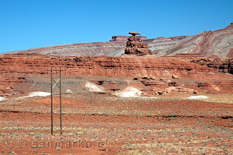 Mexican Hat vlakbij Monument Valley in Utah