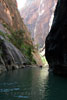 Een dieper stuk in The Narrows in Zion in Utah in Amerika