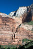 Verschillende lagen rots in de wanden in Zion National Park