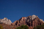 Sterren 's nachts in de hemel boven Zion National Park