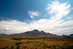 Het uitzicht over Cathkin Peak, Sterkhorn, the Turret en de Amphletts bij Monks Cowl