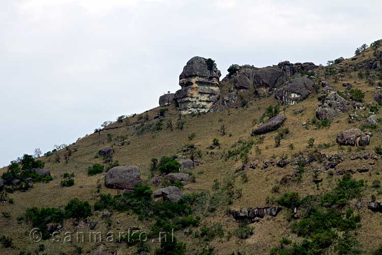 De Sphinx bij Monks Cowl in de Drakensbergen in Zuid-Afrika