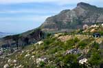 Vanaf de weg terug een leuk uitzicht over de Tafelberg in Kaapstad