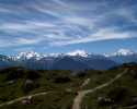 Een blik op de Walliser Alpen in Zwitserland