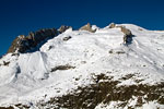 Fusshörner in de winter in het Aletsch gebied in Wallis