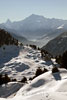Uitzicht op Villa Cassel en de Matterhorn tijdens het wandelen bij de Aletschgletsjer