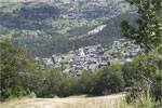 Uitzicht op Unterbäch in Wallis - Zwitserland