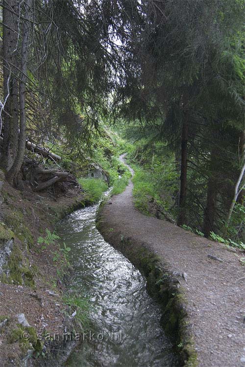 Wandelen langs de suone bij Ergisch in Wallis