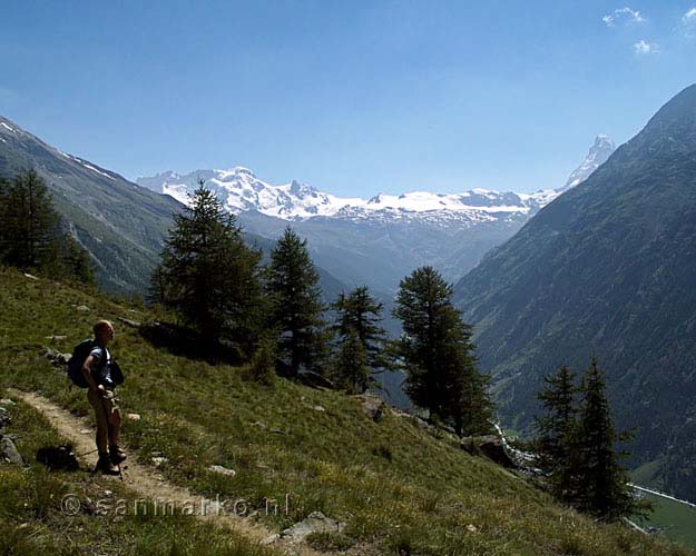 Het uitzicht richting Zermatt in Zwitserland