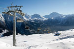 De stoeltjeslift van de Hohfluh in de Aletsch Arena in Wallis