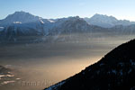 Mist in het Rhônedal vlak bij de Aletsch gletsjer