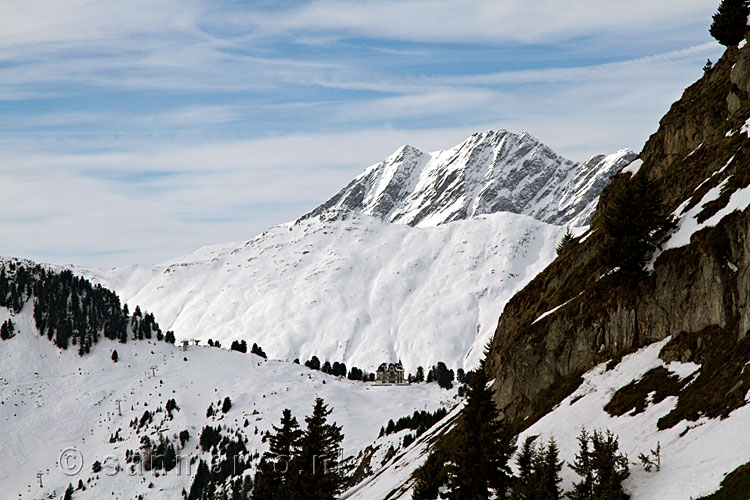 Vanaf de Blauseebahn het uitzicht over de Riederfurka bij de Aletsch gletsjer