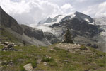 Boven bij de Turtmannhütte in het Turtmanntal in Wallis