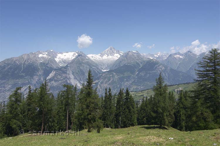 Eindelijk de Bietschhorn in Wallis zonder wolken