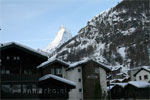 De Matterhorn vanuit ons appartement tijdens de ski vakantie