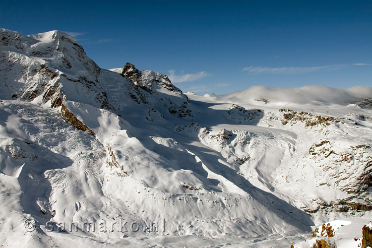 De Breithorn en de Klein Matterhorn vanaf de Gornergrat