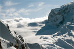 Wolken naast de Monte Rosa bij Zermatt