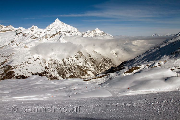 Uitzicht vanaf de Gornergrat tijdens de wintersport