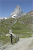 De Matterhorn bij Zermatt in Wallis zonder wolken