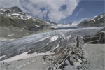 De Rhonegletsjer in Wallis in Zwitserland